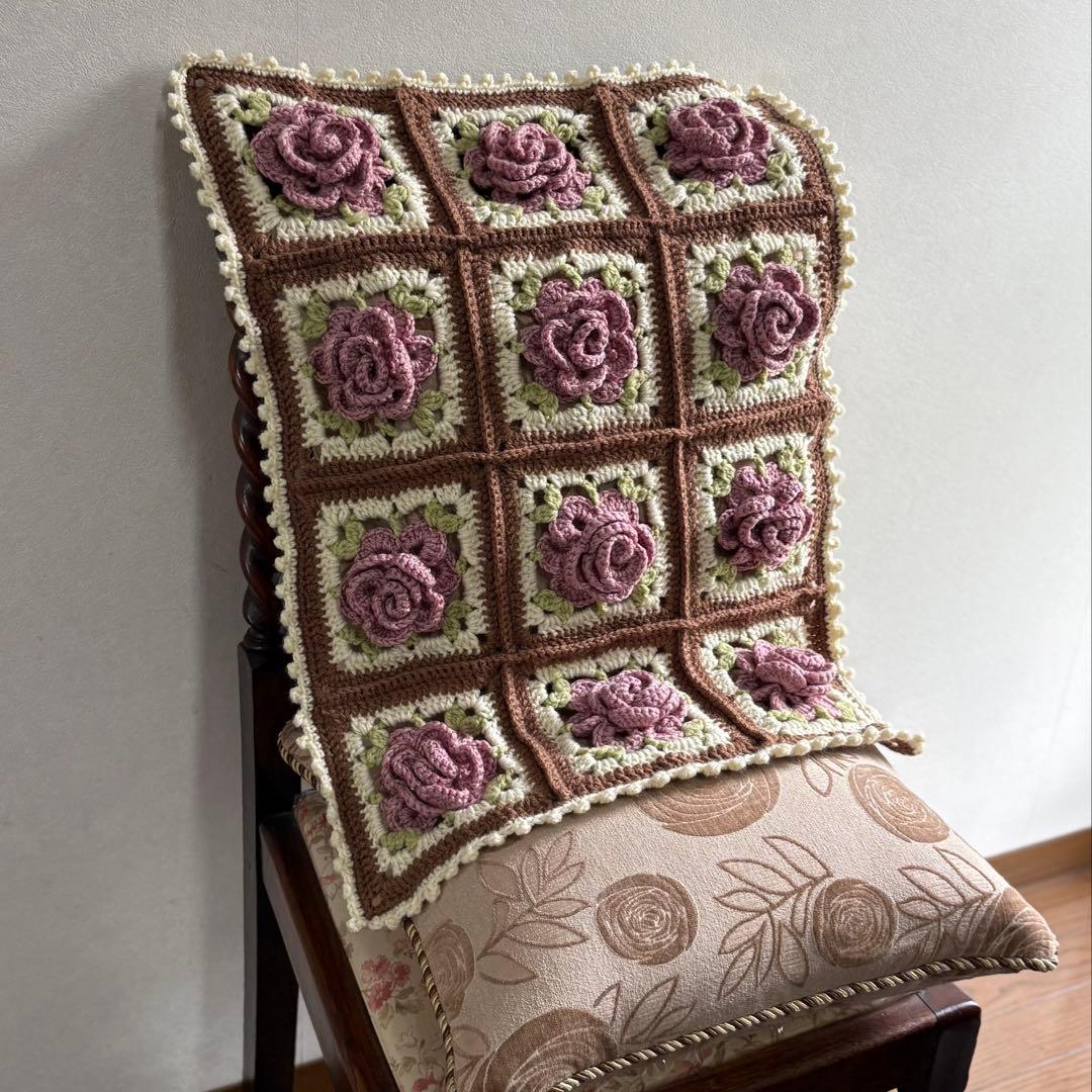 グラニースクエア モチーフ編み ブランケット マルチカバー かぎ針編み