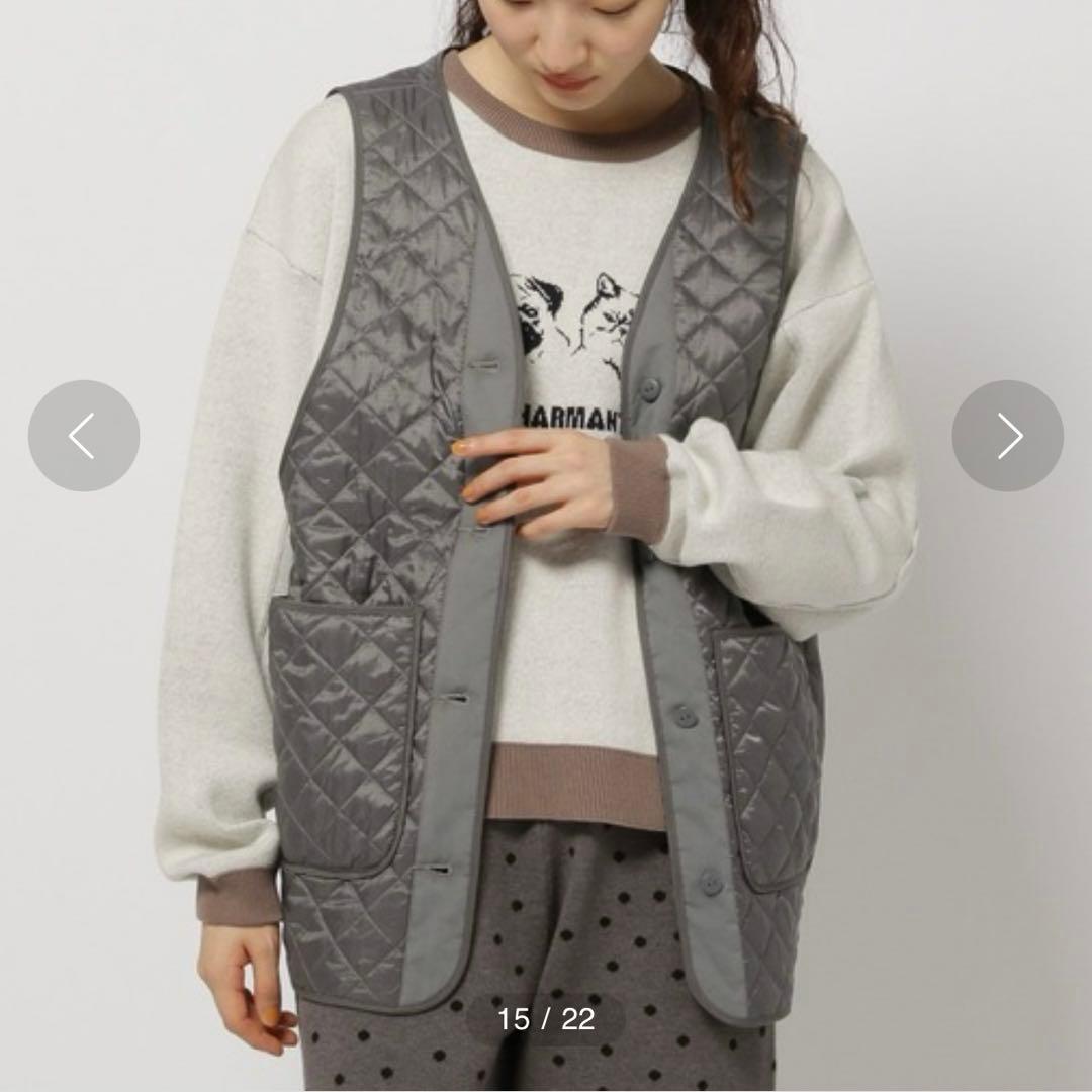 ニコアンド】キルトライナーハンティングジャケット グレー M ライナー