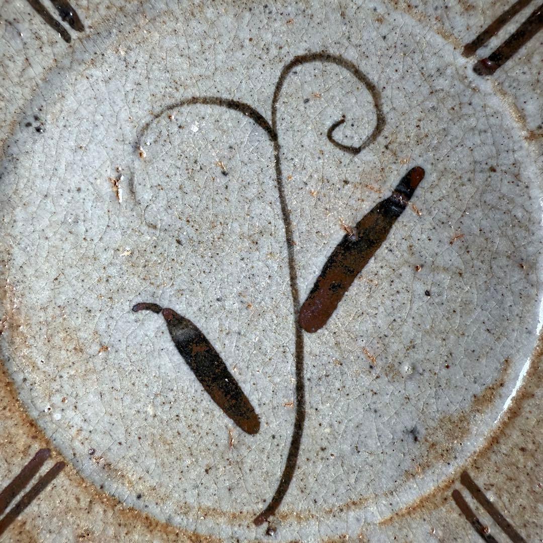 浜本洋好 造 絵唐津 草文様四方皿 大向付 六客 土