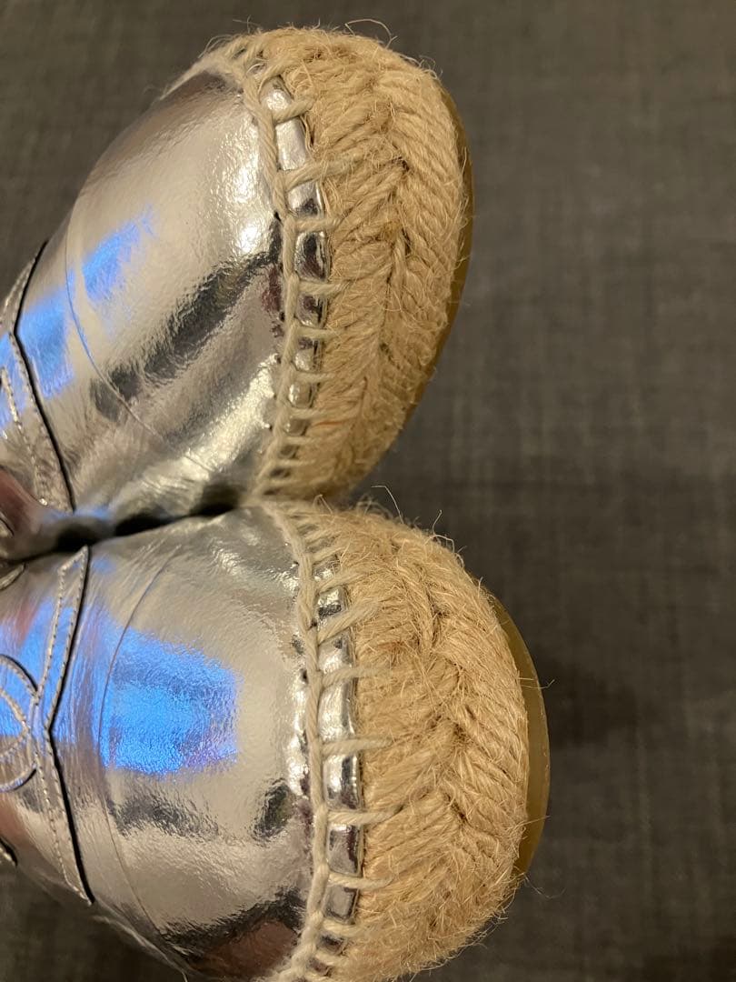 ロ*ー様 CHANEL エスパドリーユ 23.5cm シルバー 美品