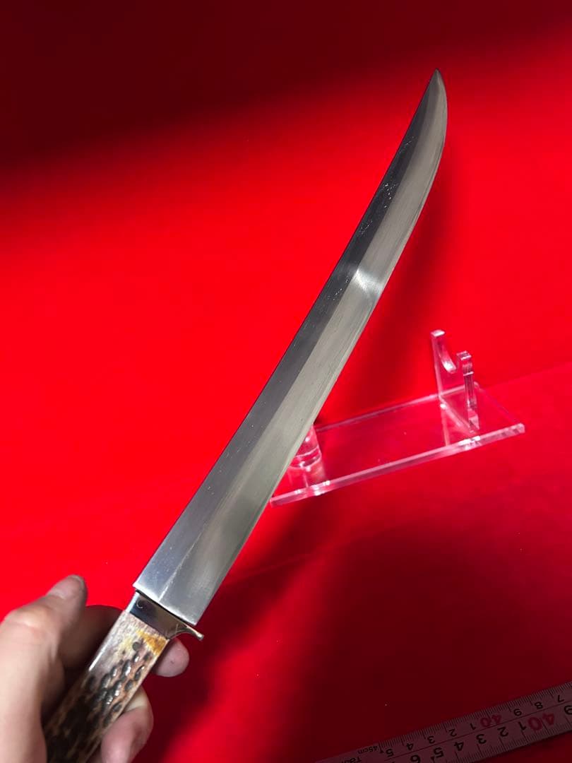 01580 鉈 剣鉈 先丸型 片刃 刃文綺麗 切味抜群 玉鋼 甲伏鍛 未使用品