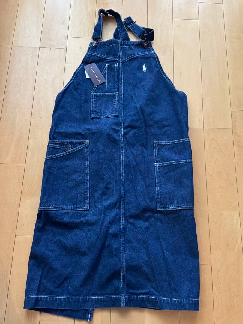新品 RALPH LAUREN ダークデニム オーバーオールエプロン タグ付