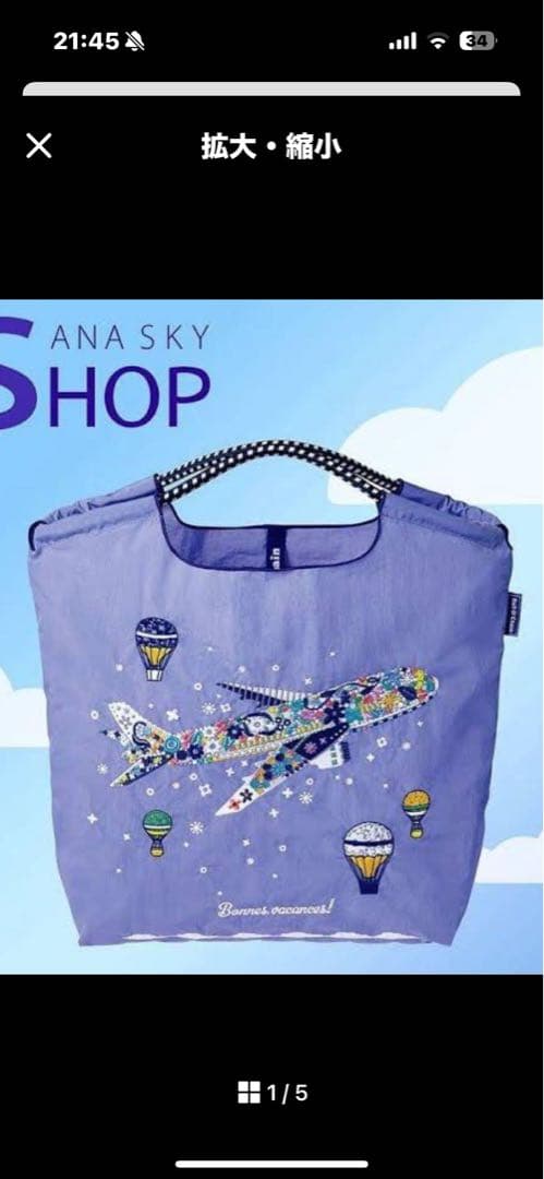 国際線限定 機内販売 ANA ボールアンドチェーン コラボエコバッグ 未