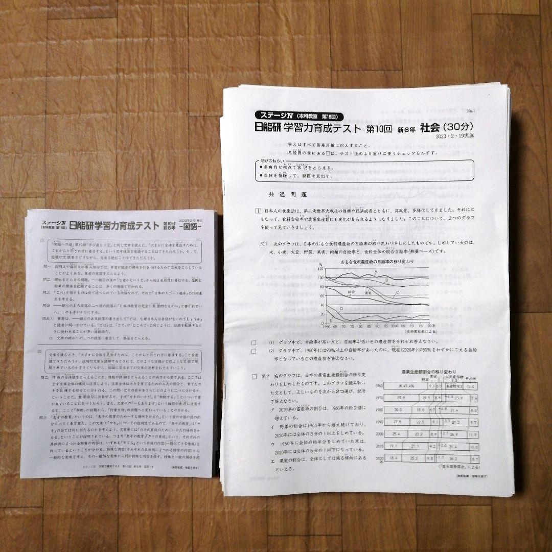 日能研 6年 2024 前期 育成テスト 全17回分