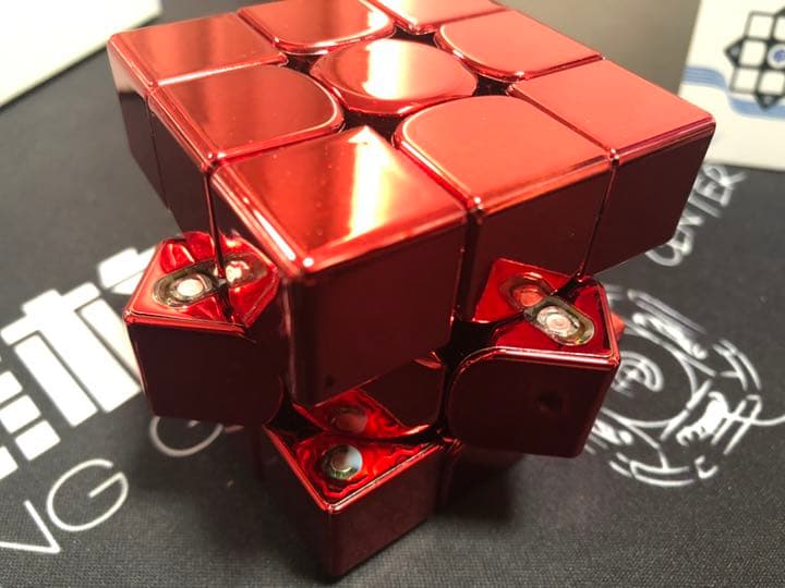 GAN 356XSM Metallic「電気メッキ」赤色 ルービックキューブ