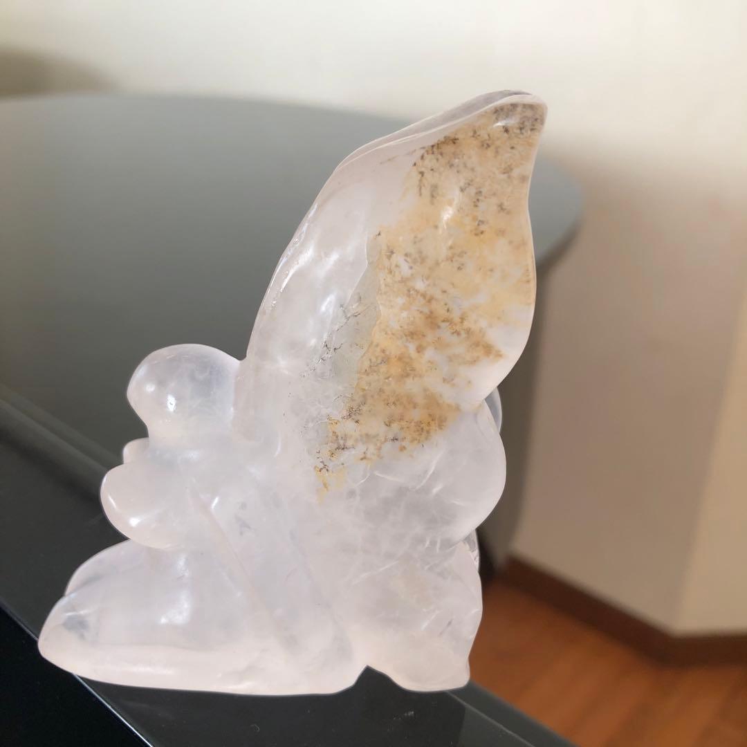 ベティさま専用デンドリ入り!ローズクォーツ　天使　エンジェル　天然石置物　妖精 再販!愛の石ローズクォーツの天使モチーフ＊エンジェル＊天然石