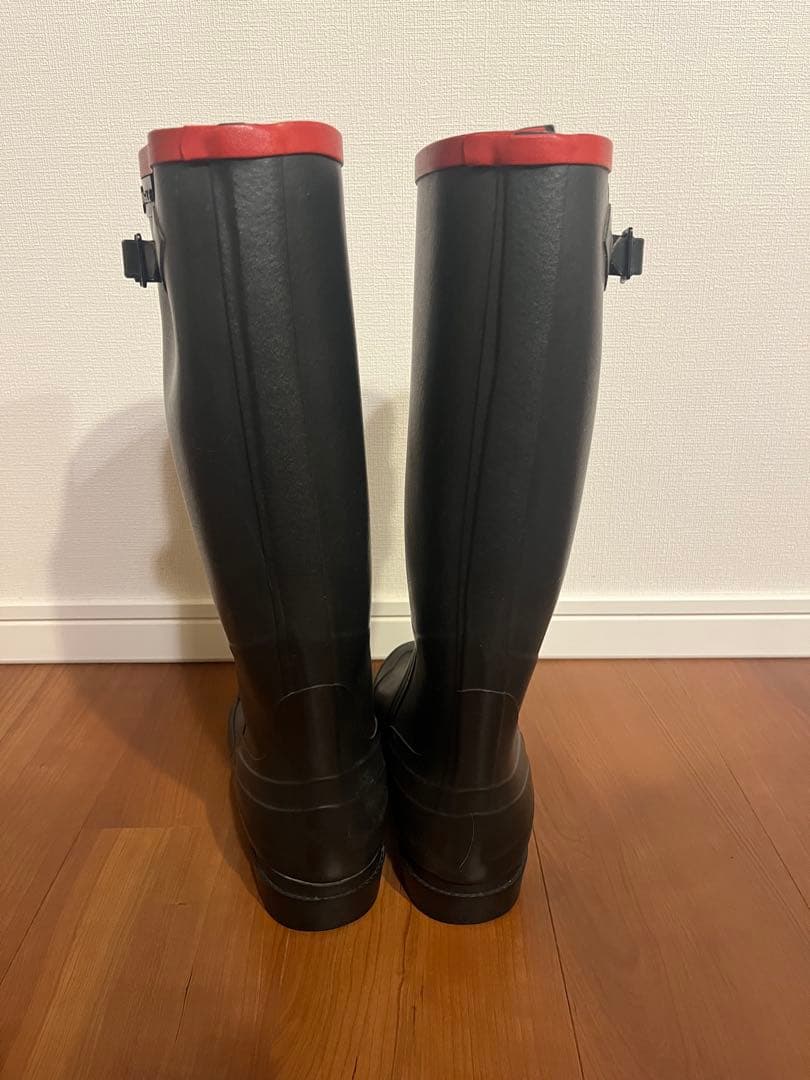 美品 AIGLE エーグル レインブーツ 長靴 25.0cm 黒 フランス製