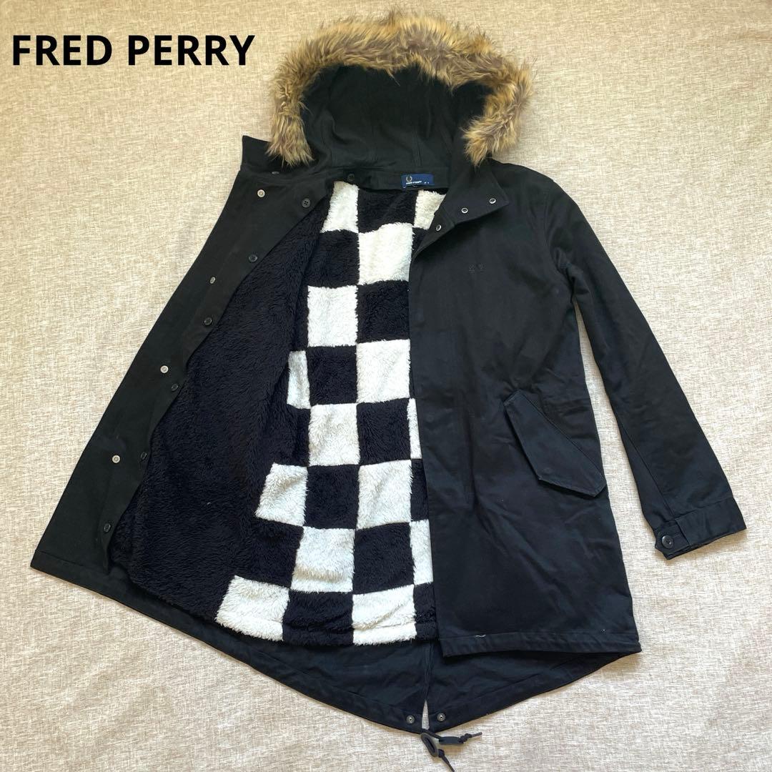 FRED PERRY ブラック ロゴ チェック ファー モッズコート Sサイズ 楽天市場】FRED PERRY フレッドペリー ミリタリー ジップインライナー