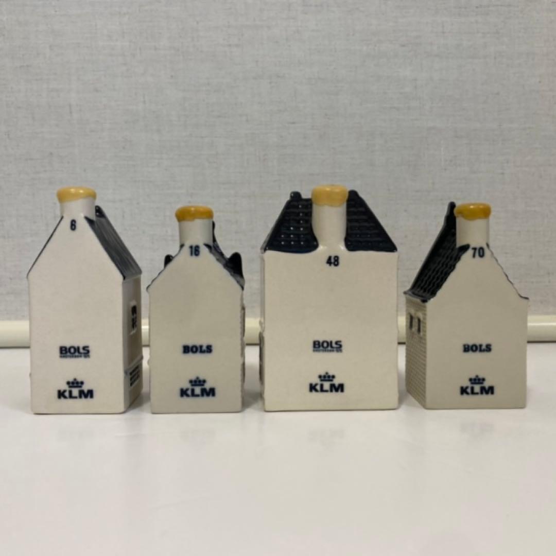 KLM オランダ航空 デルフトブルー ミニチュアハウス 家 陶器 4点 美品