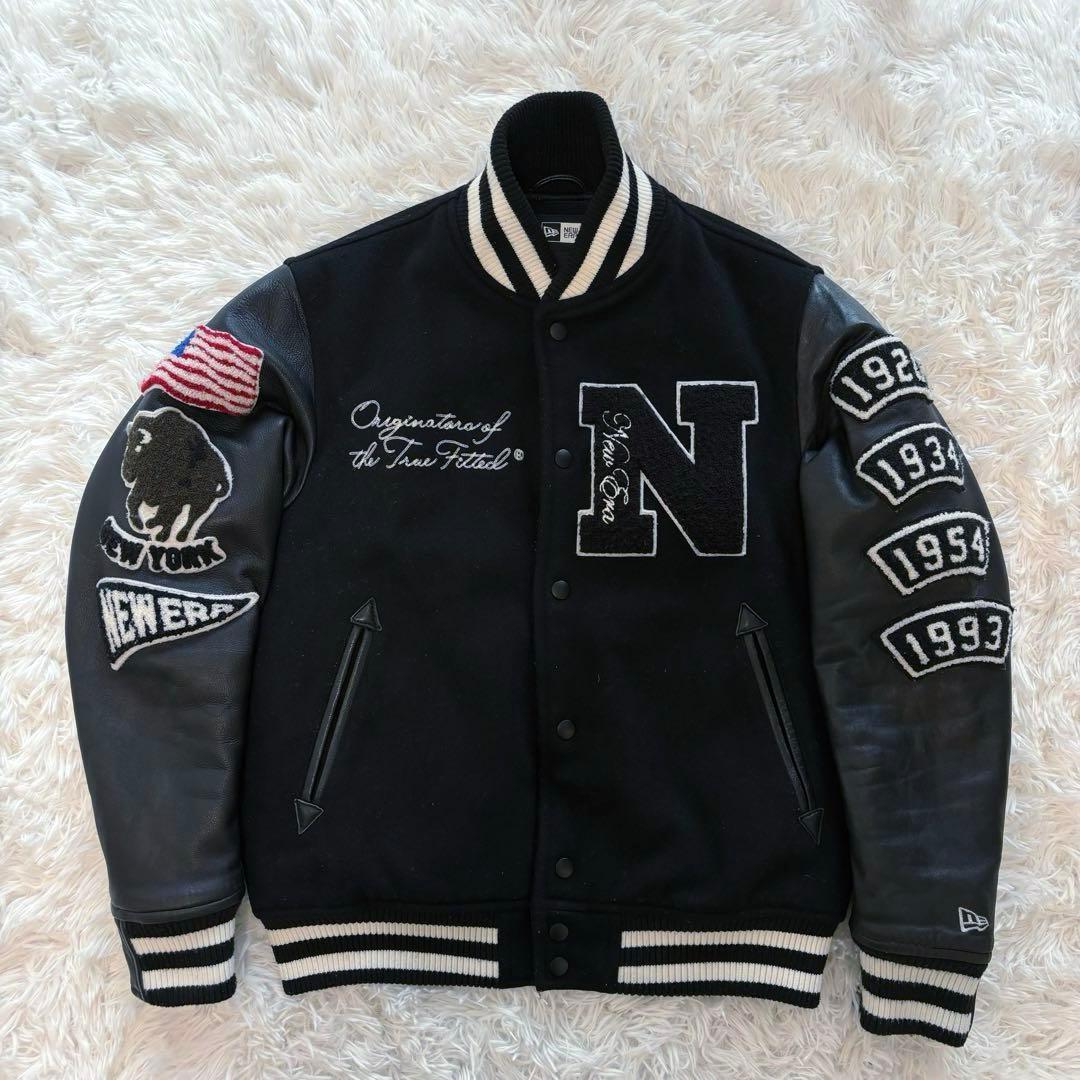 名作 ニューエラ NEW ERA スタジャン ワッペン ブラック レザー - メルカリ