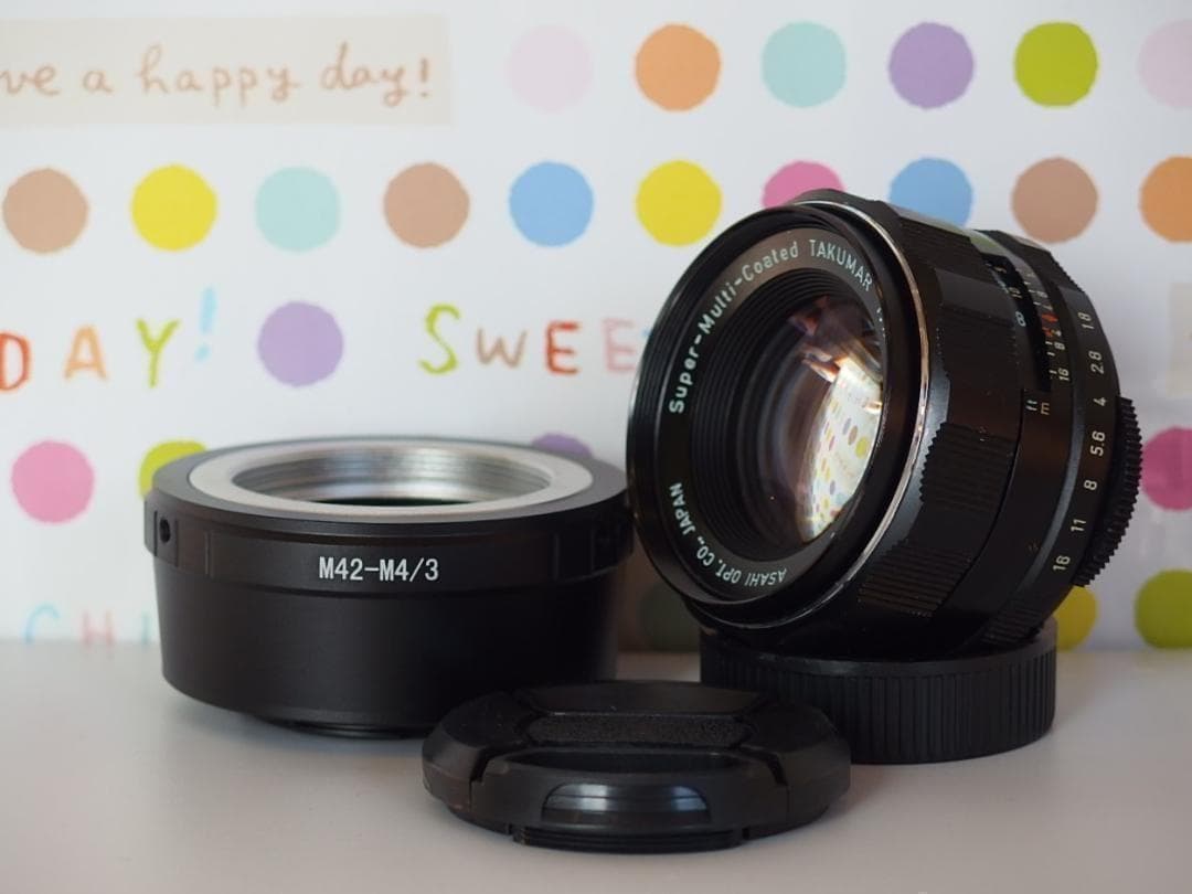 PENTAX SMC Takumar 55mm F1.8 M4/3アダプター付
