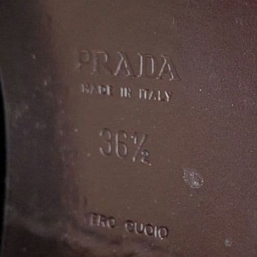 PRADA フリンジ厚底ローファー 36.5 カーキ 美品 プラダ 23.5cm