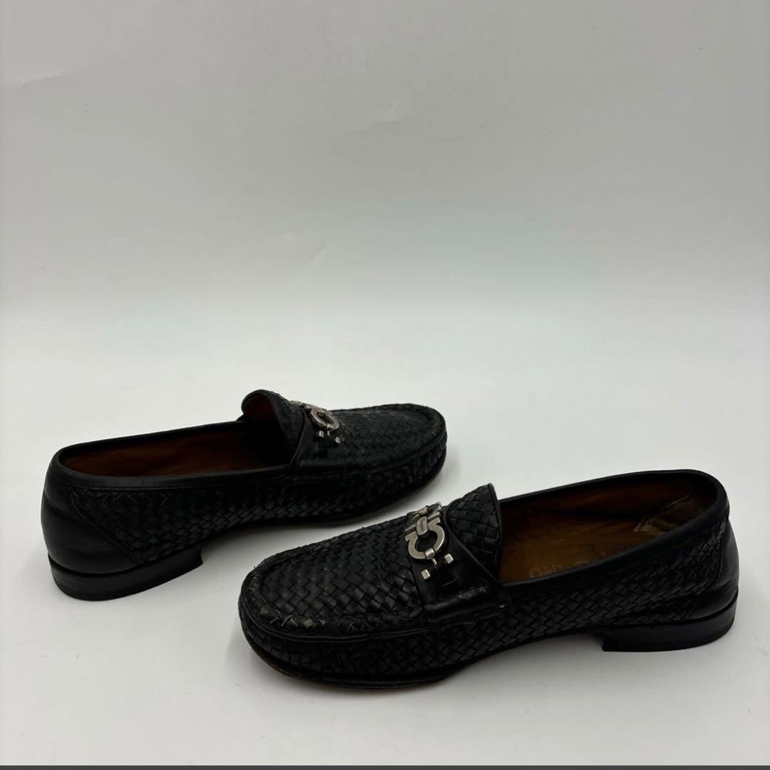 フェラガモ 6.5EE PARIGI イントレチャート ローファー ガンチーニ