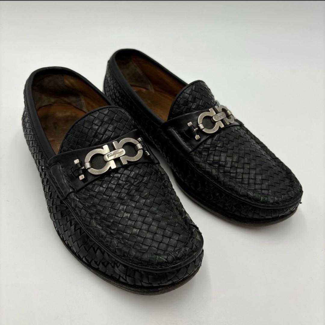 フェラガモ 6.5EE PARIGI イントレチャート ローファー ガンチーニ