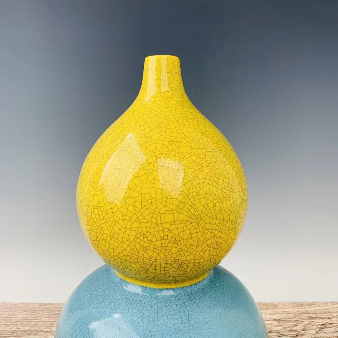 中国古美術・旧蔵の磁器・大周柴窯兩色葫蘆瓶・置物・書道具・茶道具