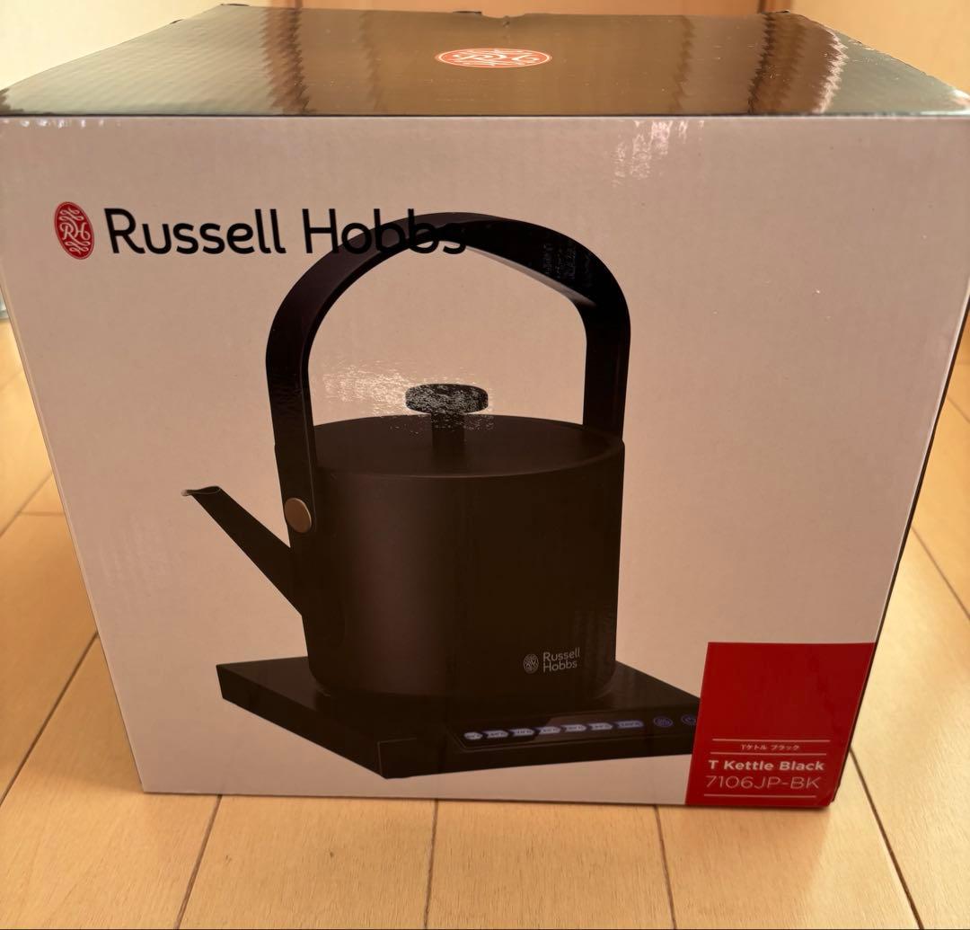 【未使用品】ラッセルボブス 電気ケトル 7106JP-BK Russell Hobbs (ラッセルホブス) T Kettle (T ケトル) ブラック[7106JP