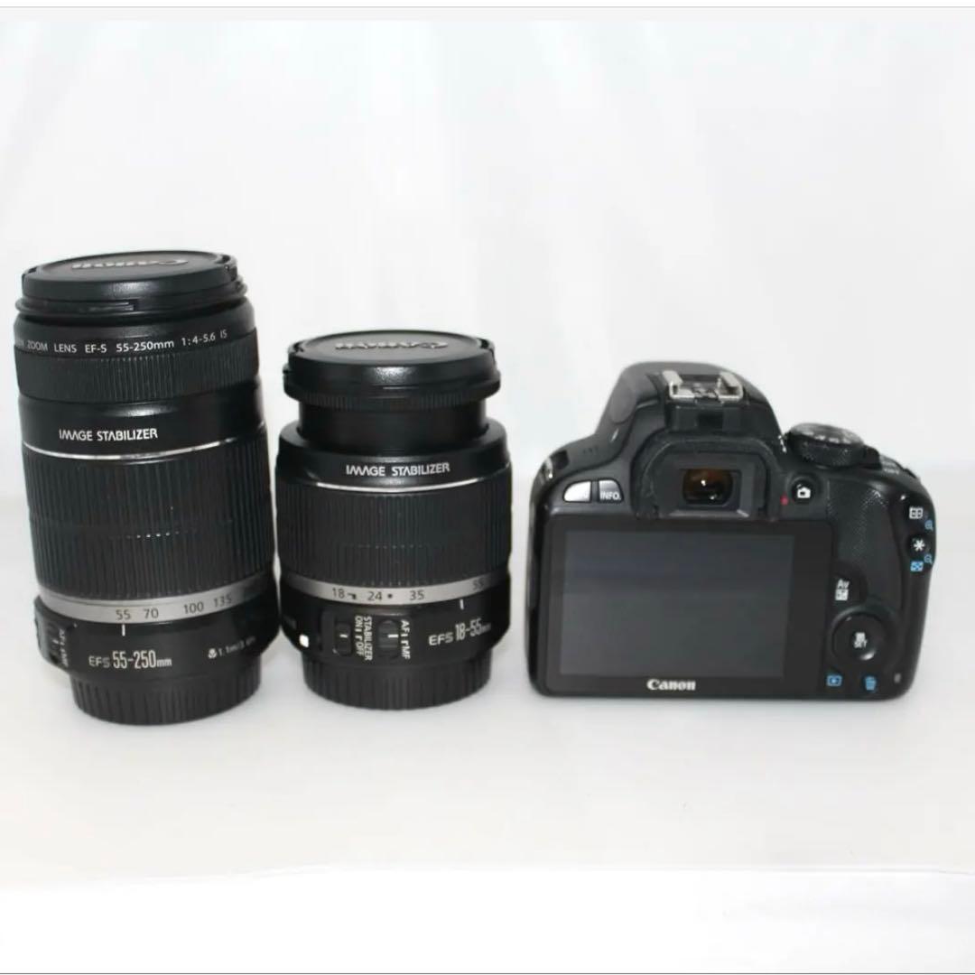 キャノン 一眼レフ Kiss X7 手ぶれ補正レンズ 望遠 バッテリー2個！