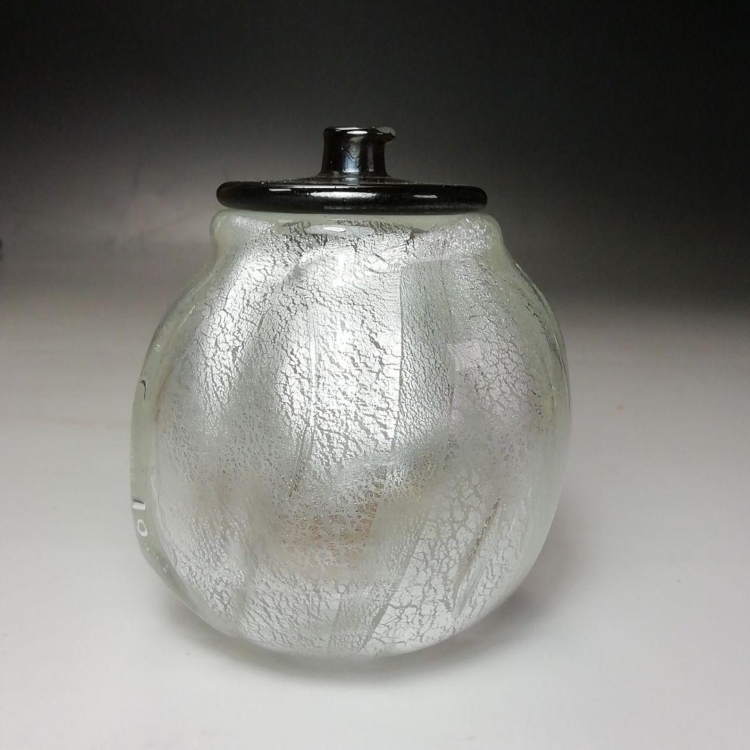 S714 茶入 『銀彩硝子 茶入』『伊藤直仁』 共箱 茶道具 - karlan
