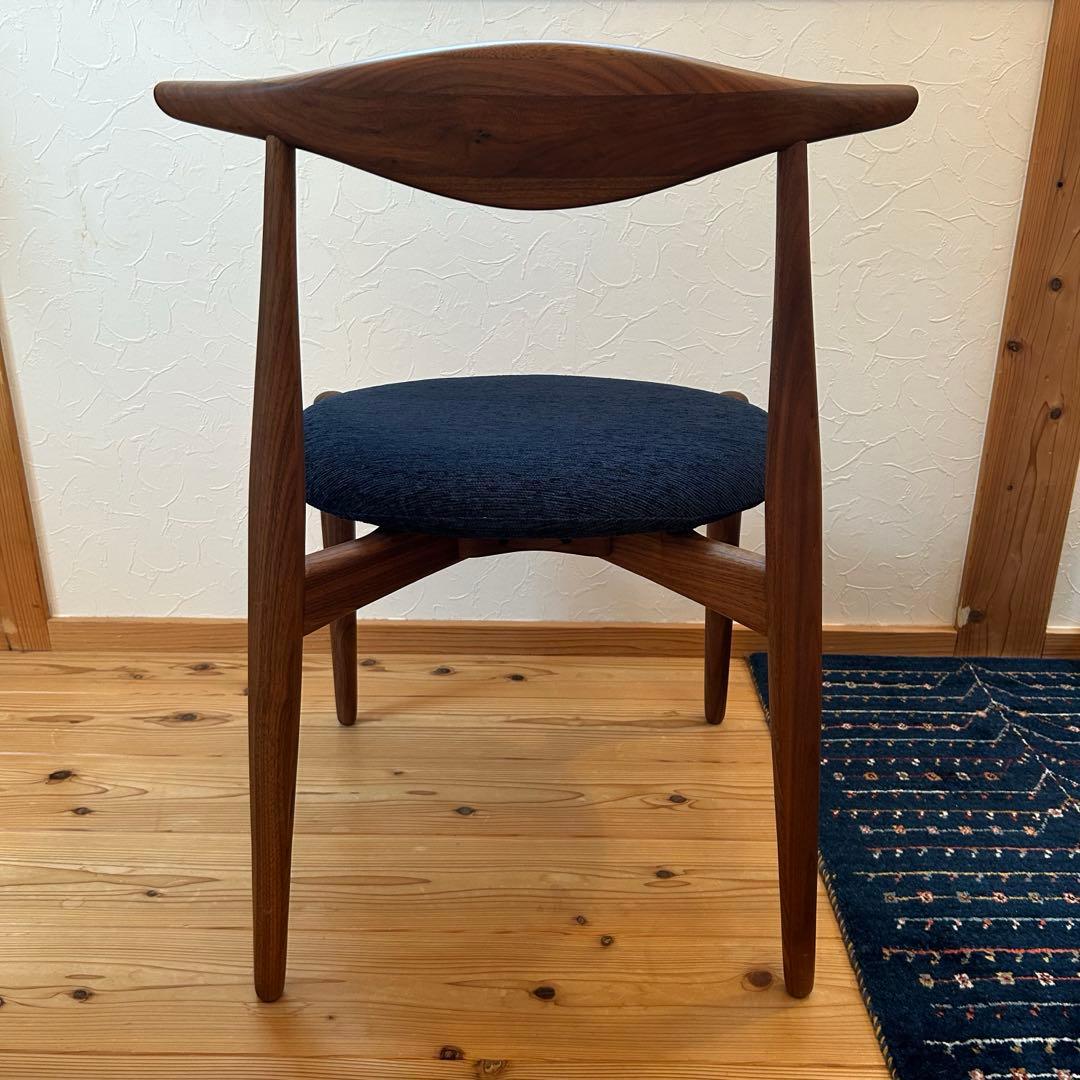 《美品》　アモック　リップチェア　ウォルナット×ネイビー