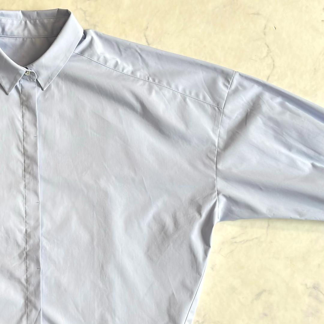 極美品♪ソージュ 現行販売 コクーンシャツ 長袖 水色 サイズM qv1