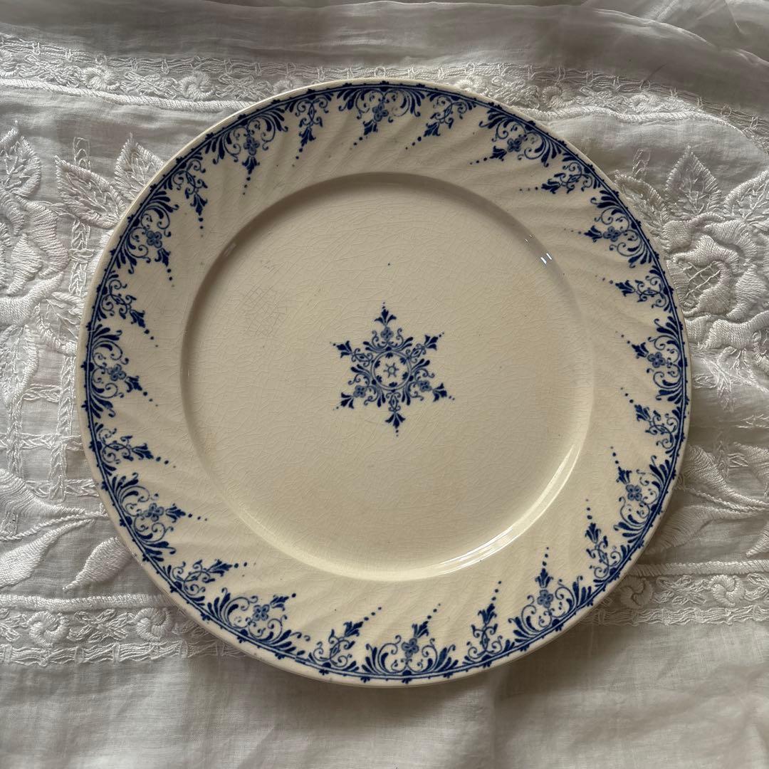 フランス アンティーク サルグミンヌ プレート ブルー - メルカリ