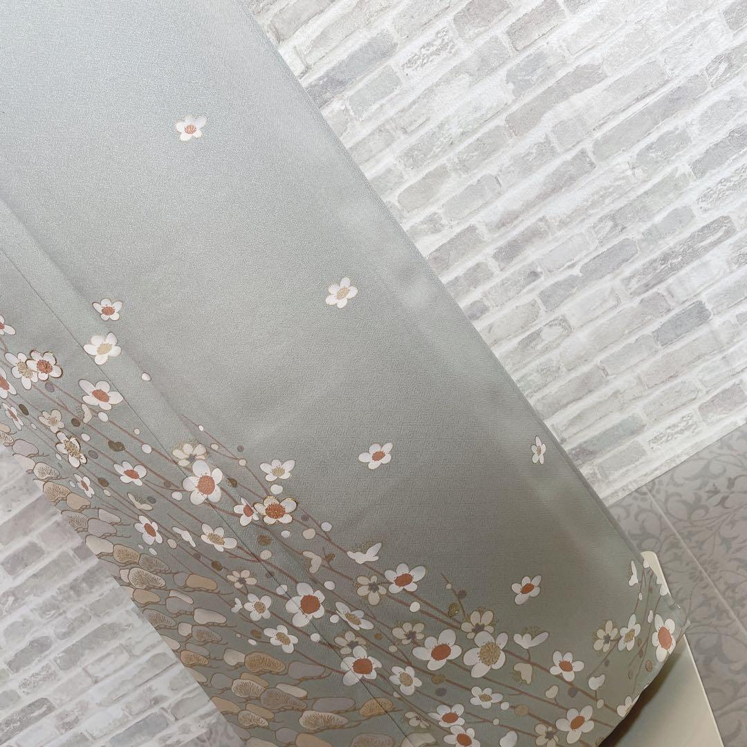 訪問着 フルセット 梅と松 金糸 刺繍 パールトーン加工 入学式 卒業式