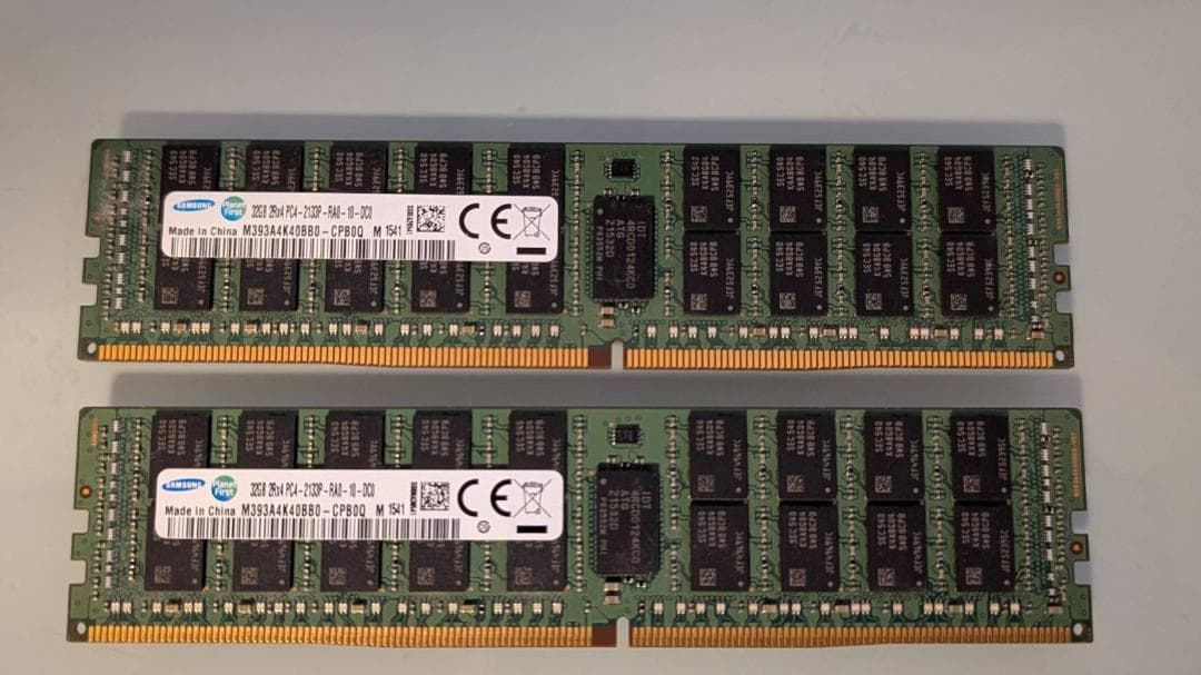 SAMSUNG DDR4 32GB×2枚 計64GB PC4-2133P Samsung DDR4 32GB 2133MHz ECC REG Server RAM PC4-2133P-LDO-10-MB1