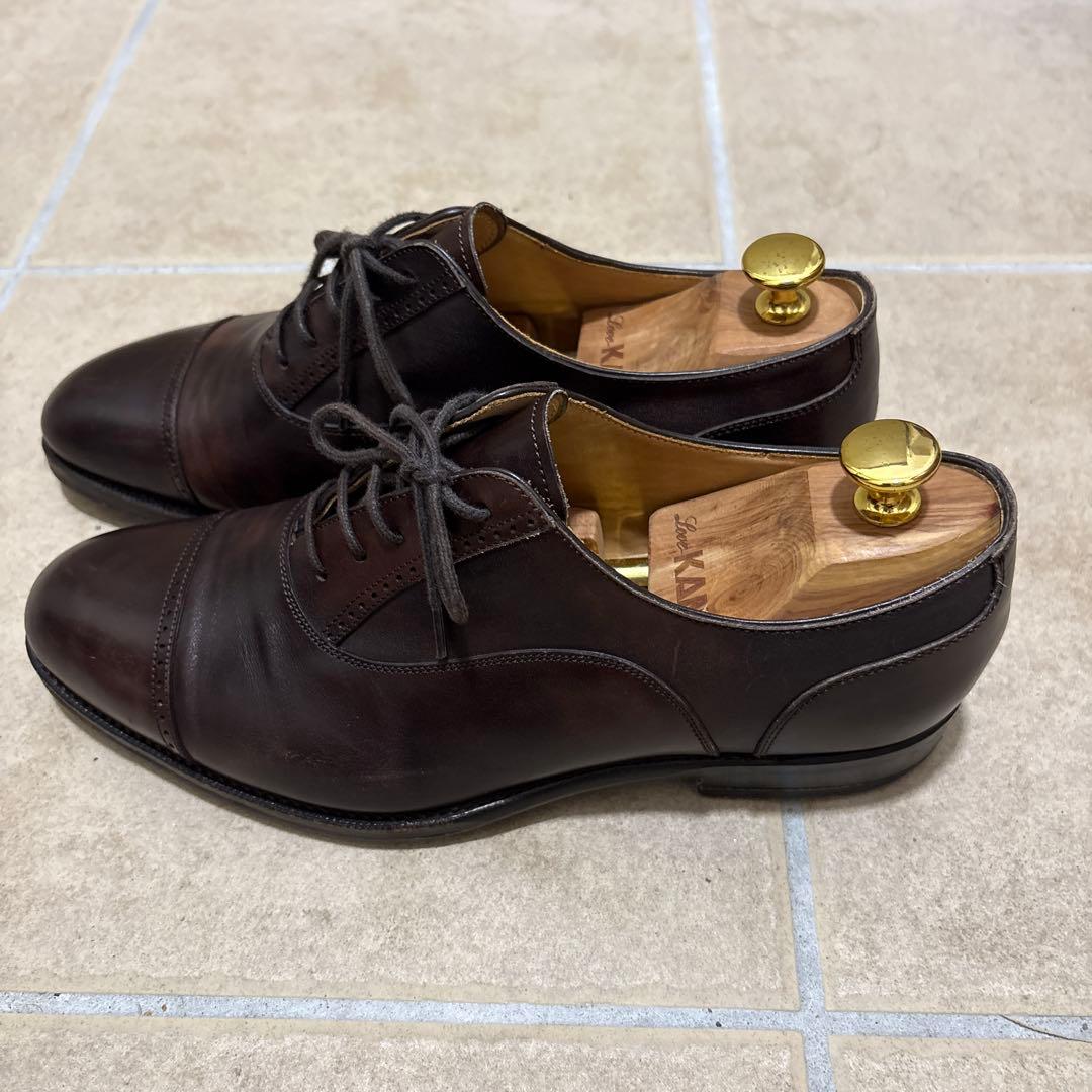 【RAYMAR】24.5cm 革靴　ダークブラウン クォーターブローグ　レイマー