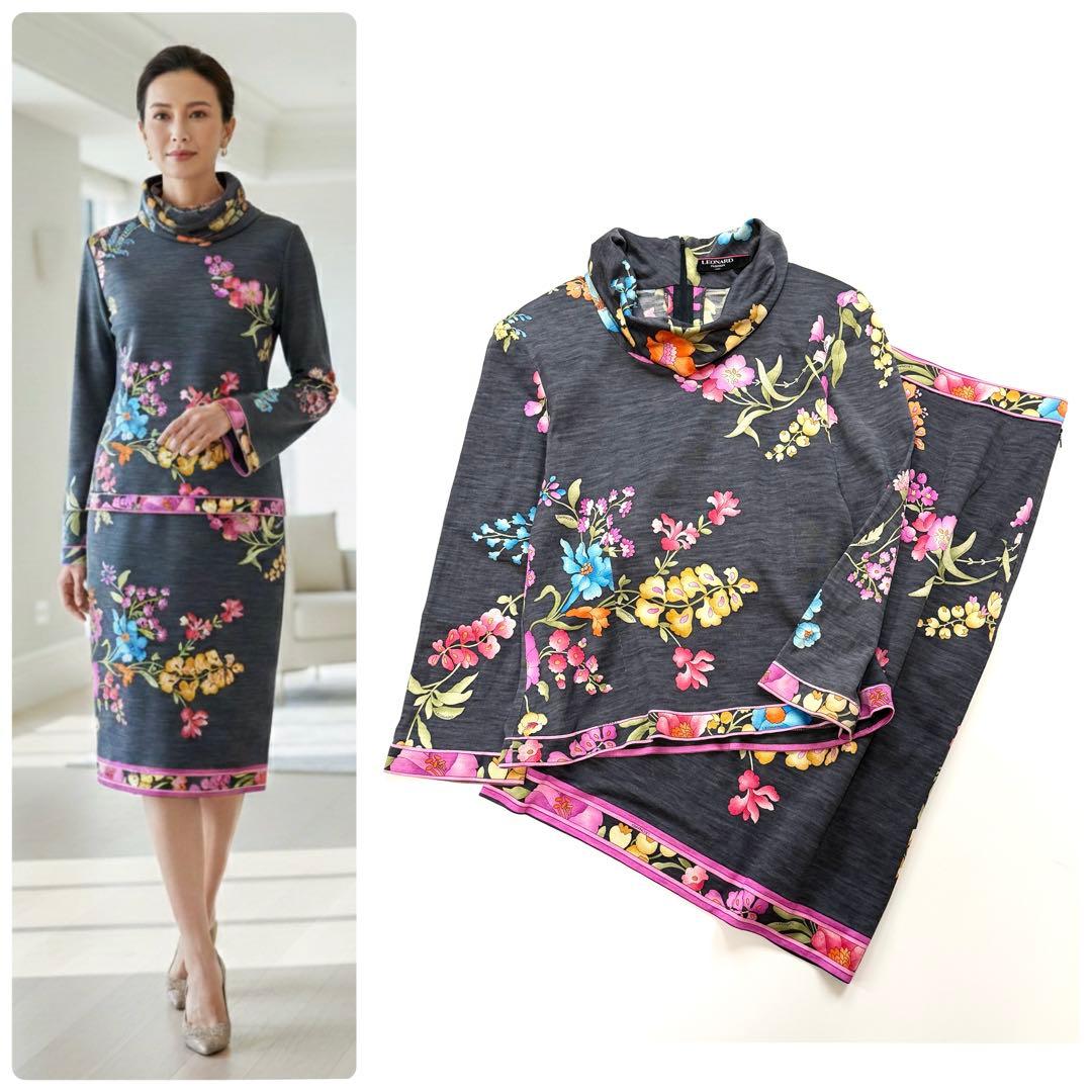 LEONARD レオナール セットアップ 花柄 カットソー＆スカート - メルカリ