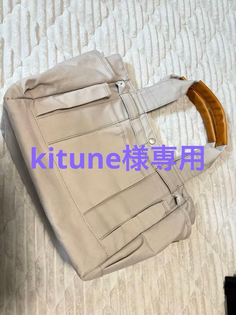 カワニシカバン　帆布　グレーブ　グレー ポケットが沢山のガーデントート アーミーダック×栃木レザー grabe