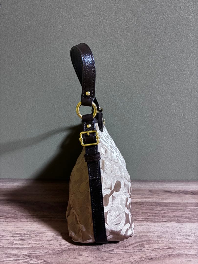 極美 コーチ オプアート アクセサリーポーチ ミニバッグ ワンショル