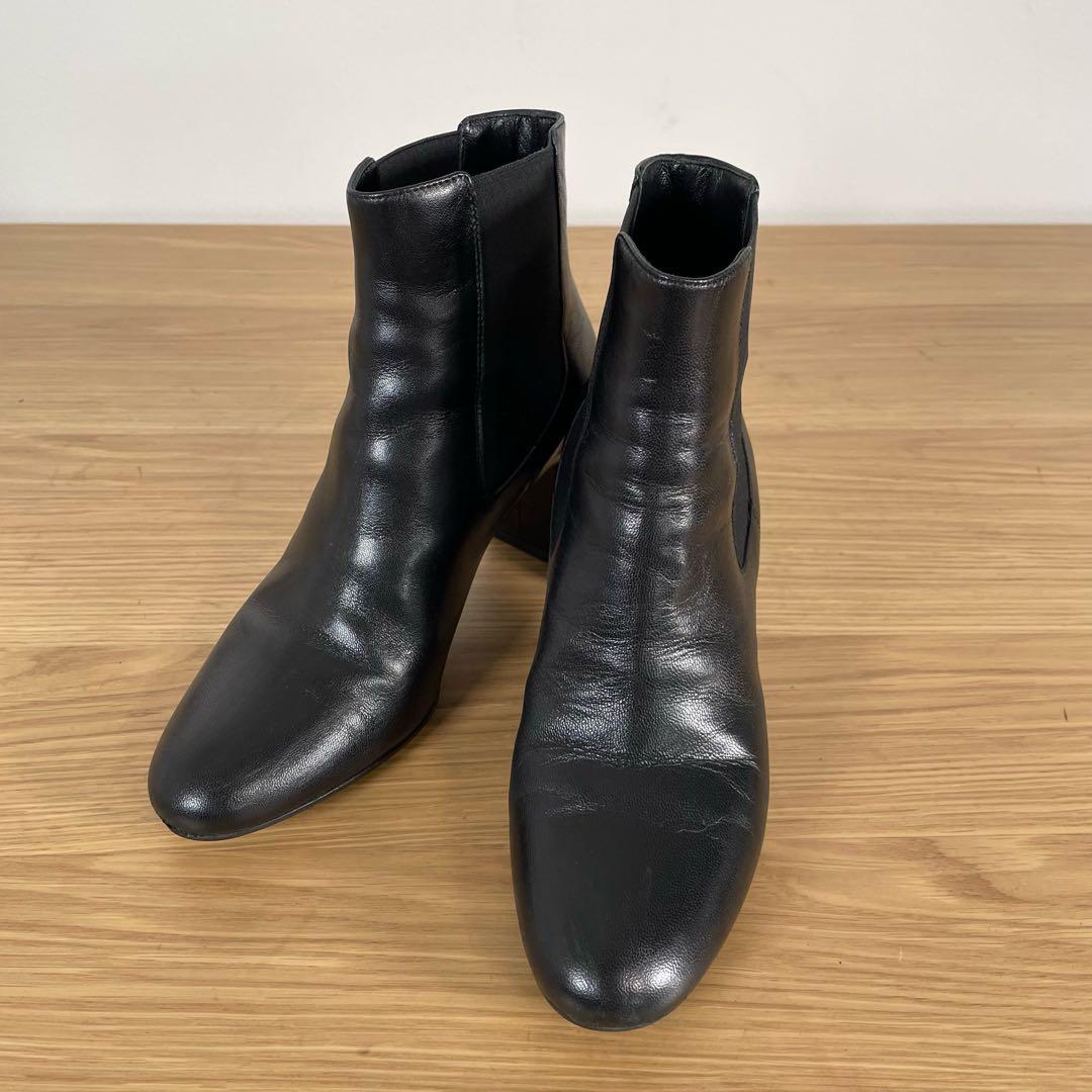 サンローラン　サイドゴアアンクルブーツ　レザー　ブラック　34.5 楽天市場】SAINT LAURENT サンローラン サイドゴアブーツ ショート