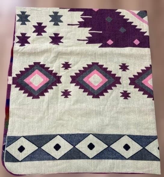 エクアドル アルパカ ブランケット 大判 約220×187 手織り