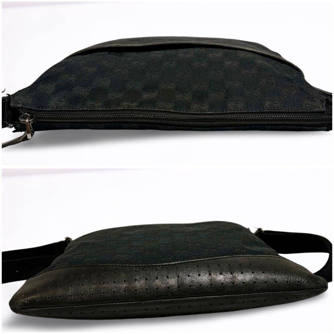 正規品】グッチ GUCCI GGキャンバス メッセンジャーバッグ 黒 男女兼用