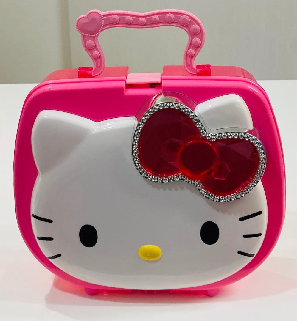 ハローキティ プラスチック バッグ ミラー付き 小物ケース ピンク