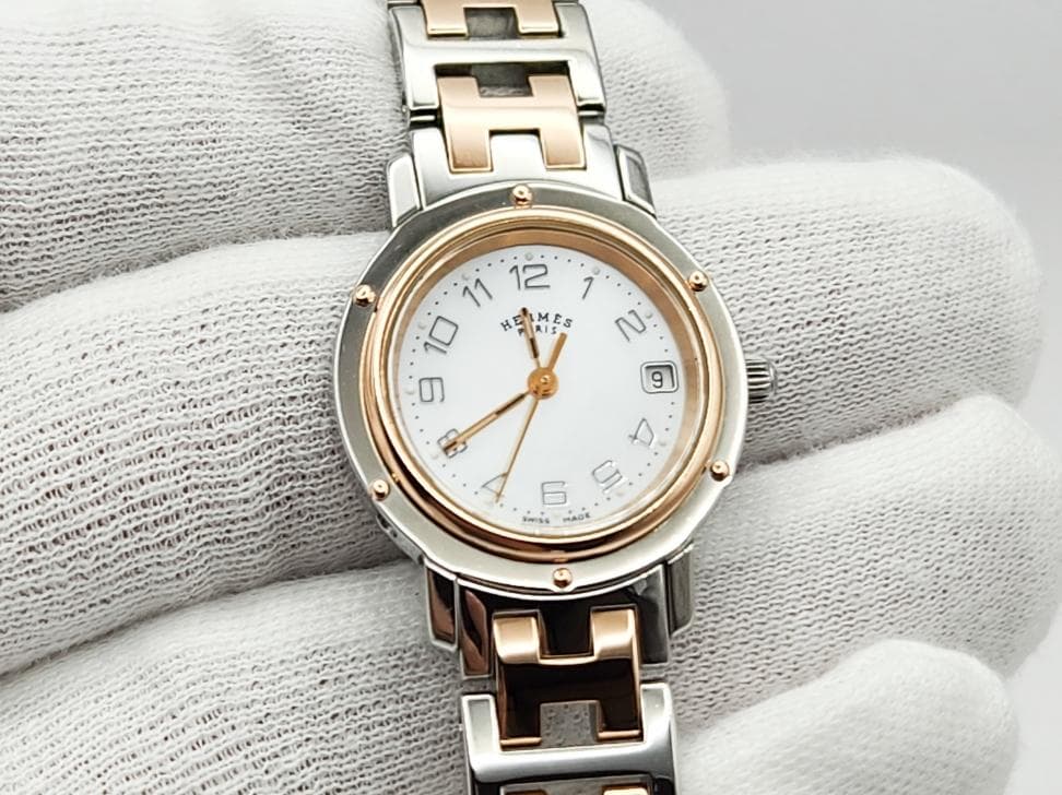 HERMES エルメス クリッパーナクレ WhiteシェルDial 065 - メルカリ