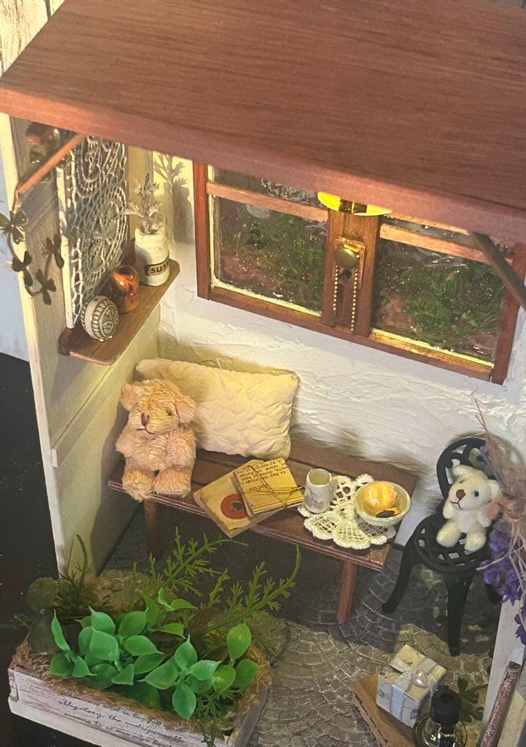 木製ミニチュアハウス⭐︎ドールハウス⭐︎ハンドメイド⭐︎背景ボード
