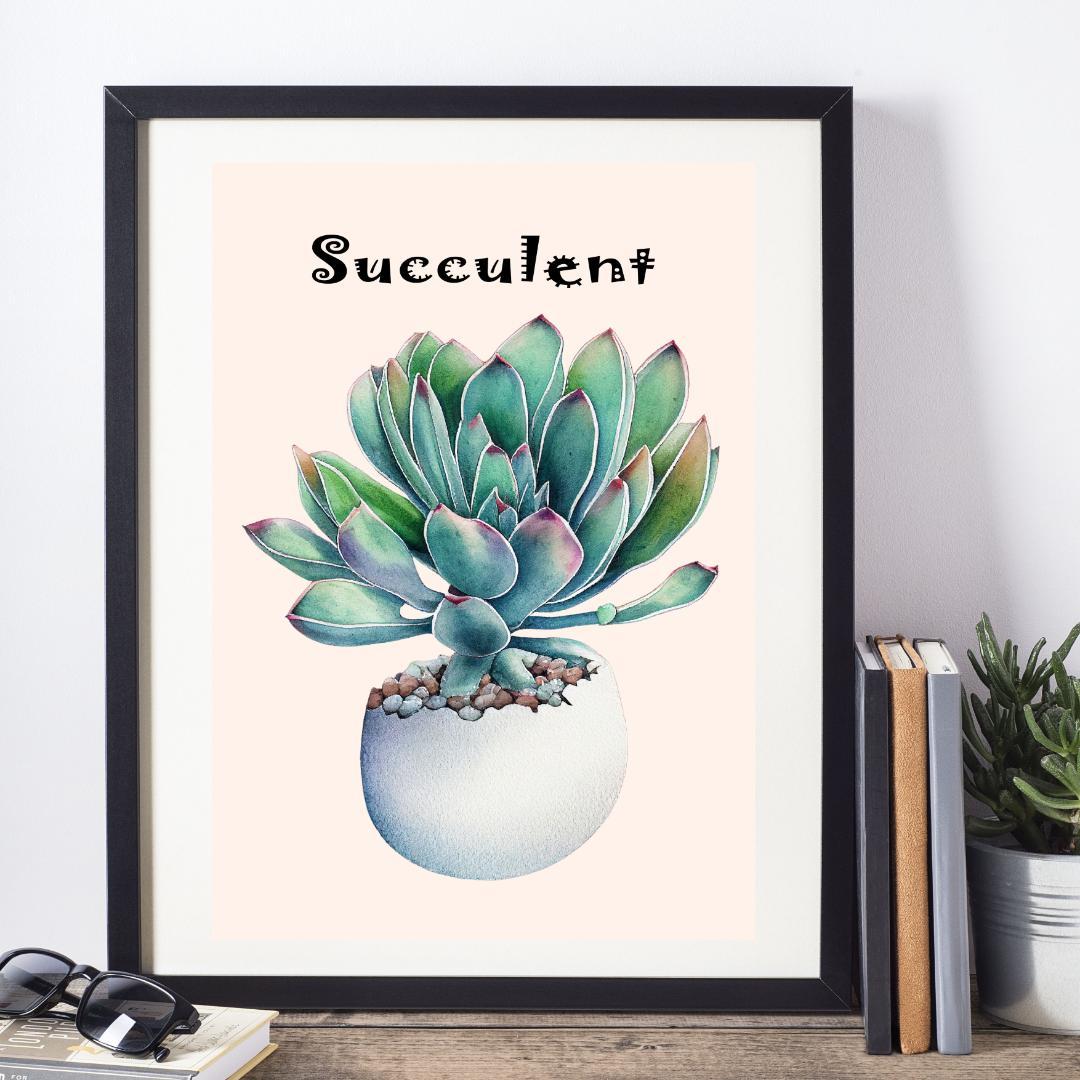 SWC15】多肉植物 水彩画 アガベ サボテン ポスター Succulent - メルカリ