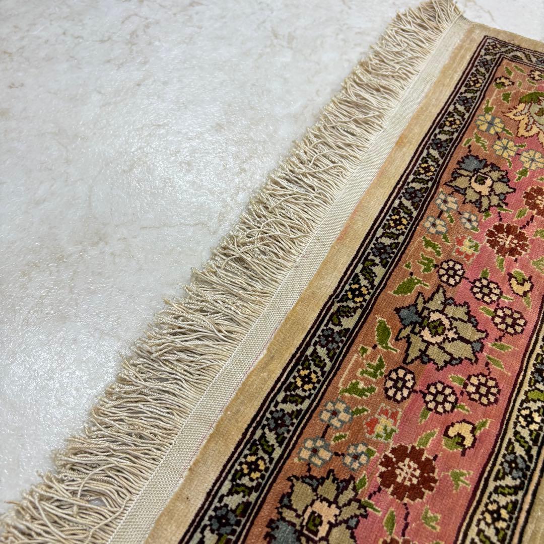 トルコ絨毯 ヘレケ シルク 玄関マット 55×70