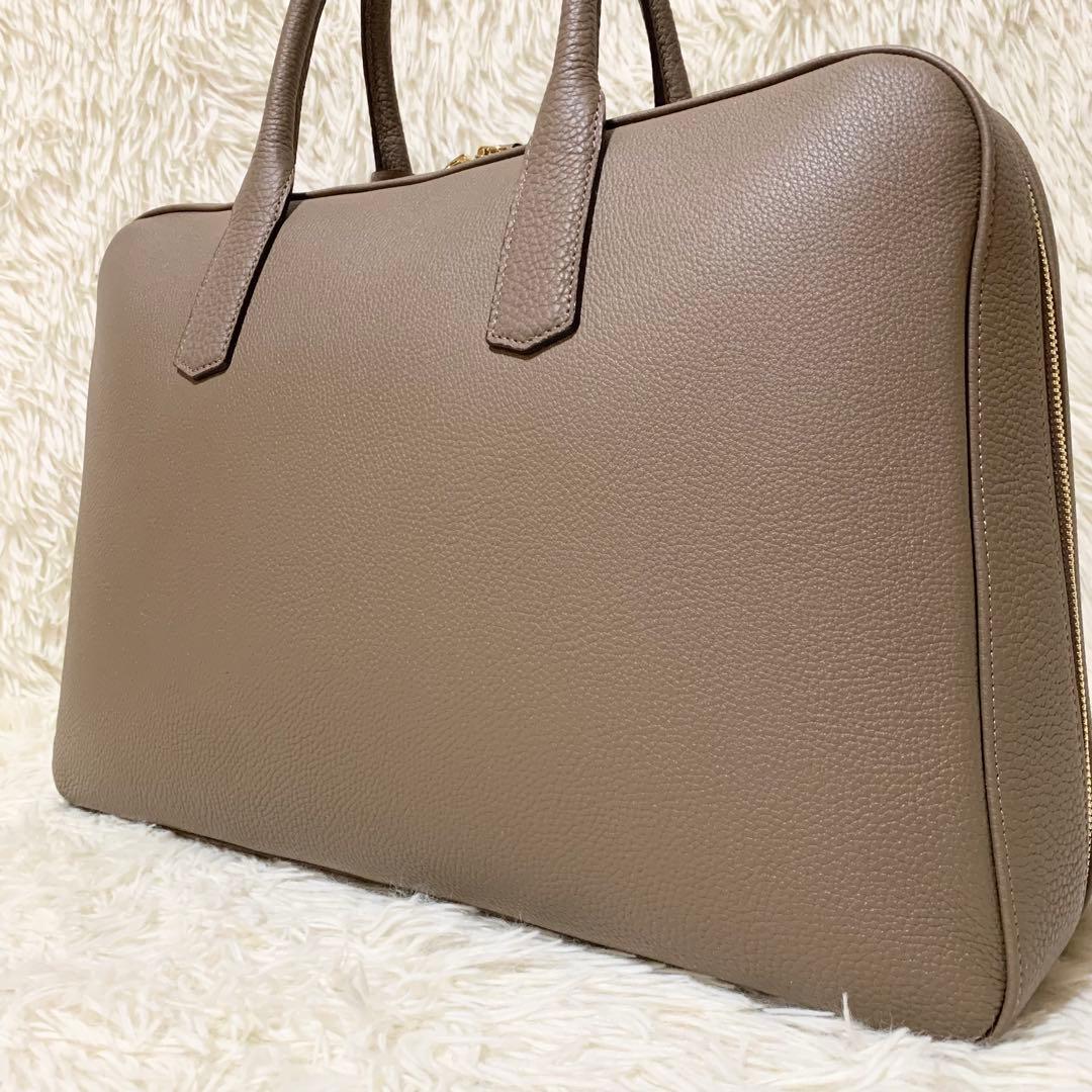 未使用に近い】大峡製鞄 ゲント•メディア スリムオーバーナイト トープ