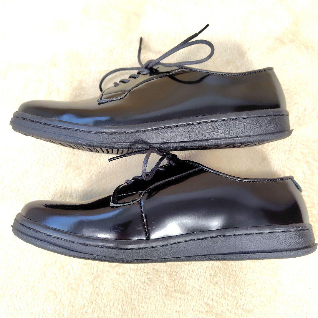 未使用級 マネブ ドレスシューズ プレーントゥ レザー ブラック 40