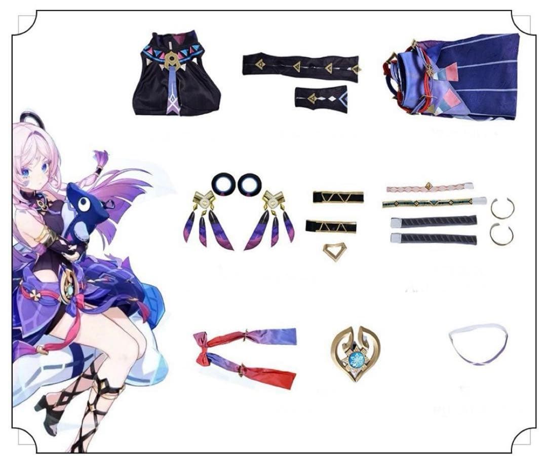 即納フルセット】シトラリ コスプレ 衣装+三分妄想製ウィッグ＋靴 原神