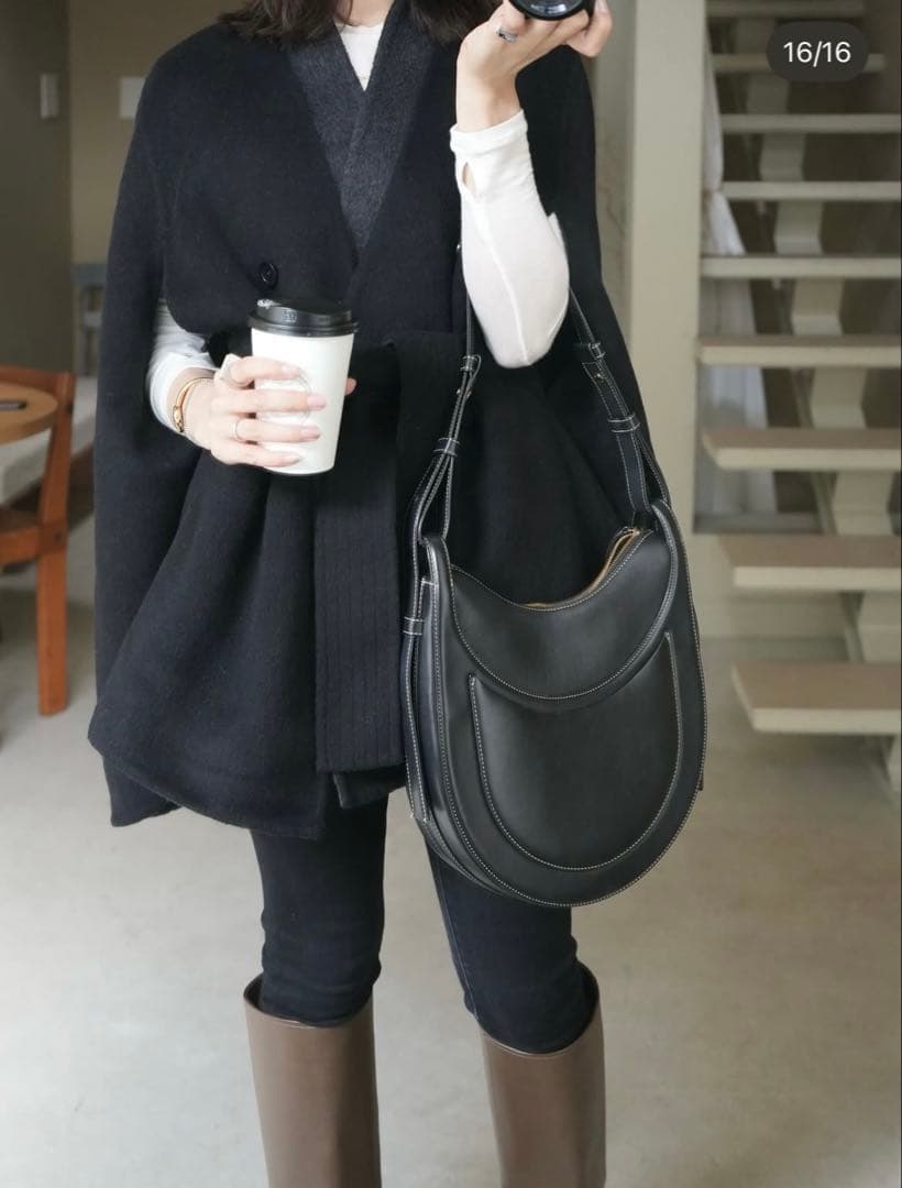 LAUBE BLANC リバーシブルポンチョ♡美品