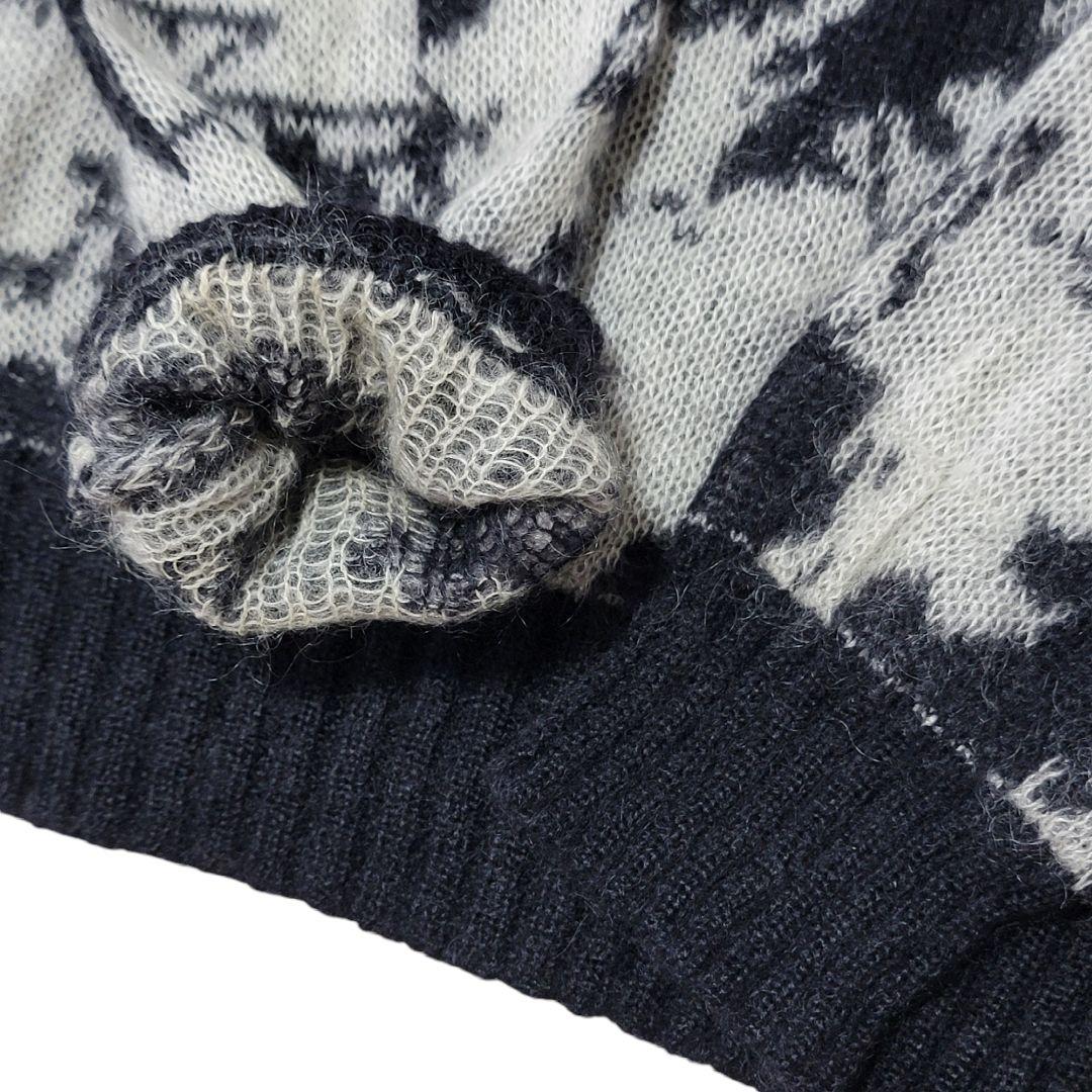 エディ期】07AW DIOR ディオールオム 総柄 ニット XS モヘヤニット