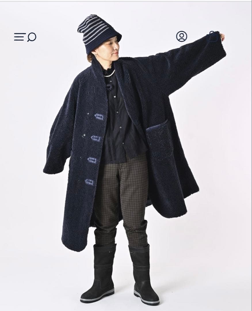 45R 908厚ナイロン×ボア ショールカラーコート 定価¥94.600 - メルカリ