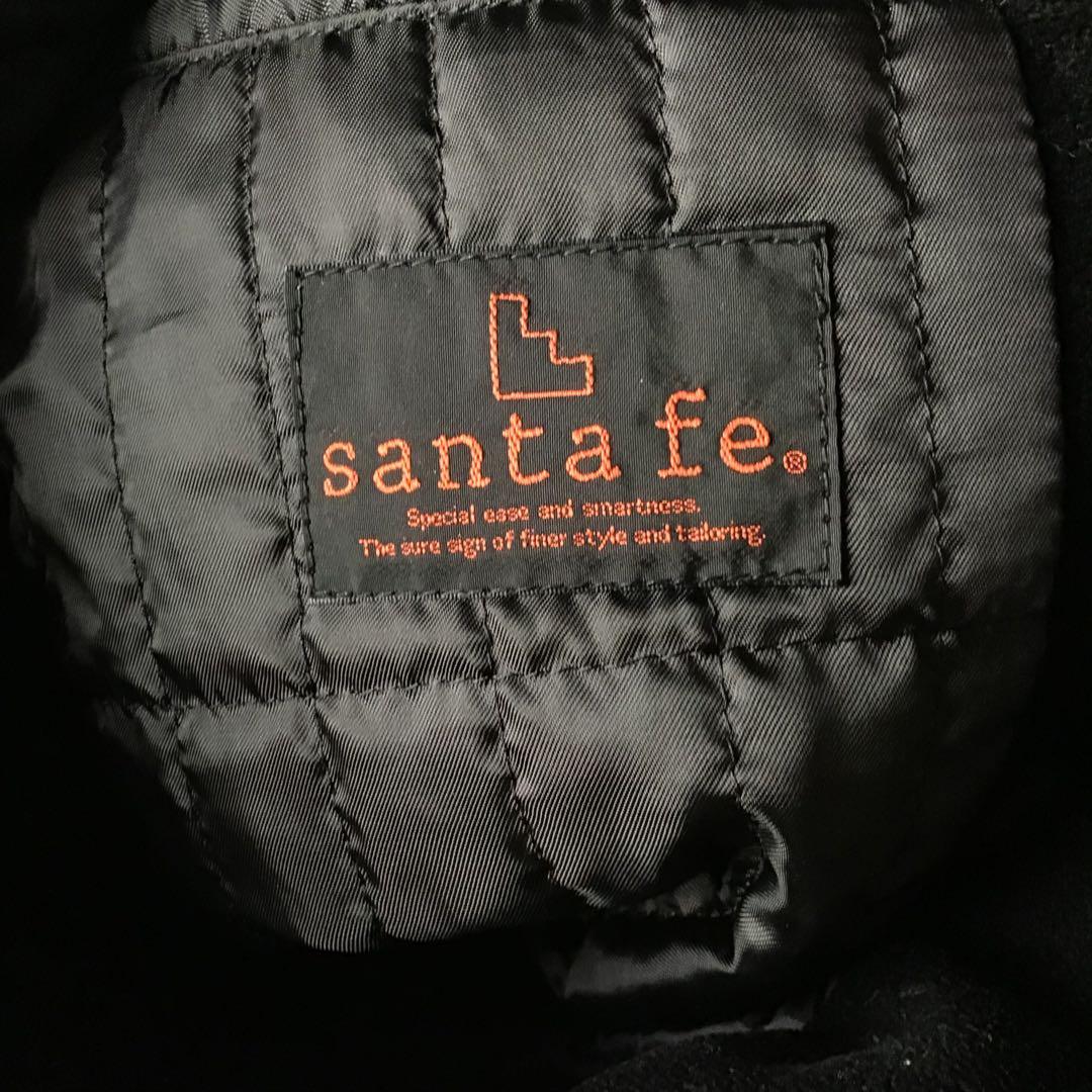 santafe サンタフェ スタジャン ブラック 黒 中わた 胸ロゴ 刺繍