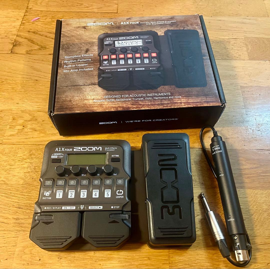 ほぼ新品 ZOOM A1X FOUR マルチエフェクター アコギ 生楽器向け ZOOM A1X FOUR アコースティック楽器用 マルチエフェクター(ズーム