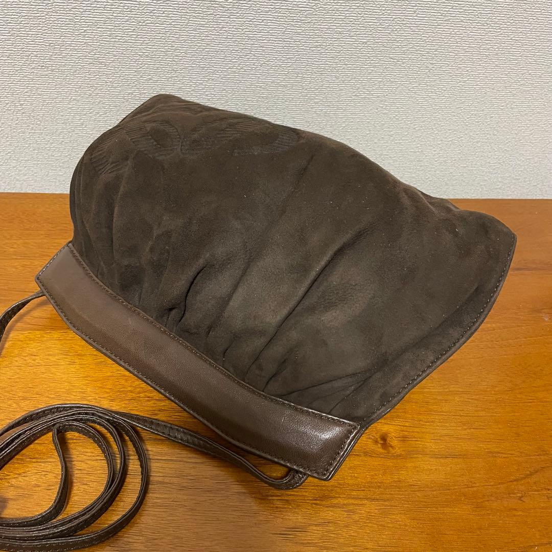 《美品》LOEWE（ロエベ）レザー ショルダーバッグ ダークブラウン