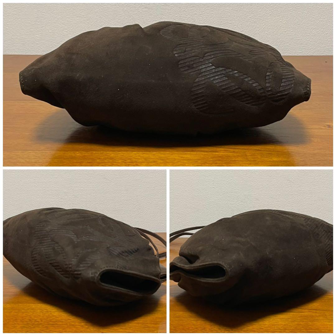 《美品》LOEWE（ロエベ）レザー ショルダーバッグ ダークブラウン