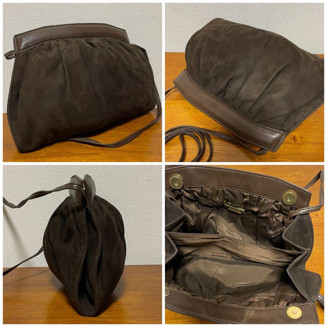 《美品》LOEWE（ロエベ）レザー ショルダーバッグ ダークブラウン